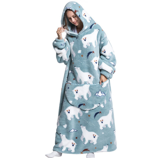 Women Winter Wearable Hoodie Blanket