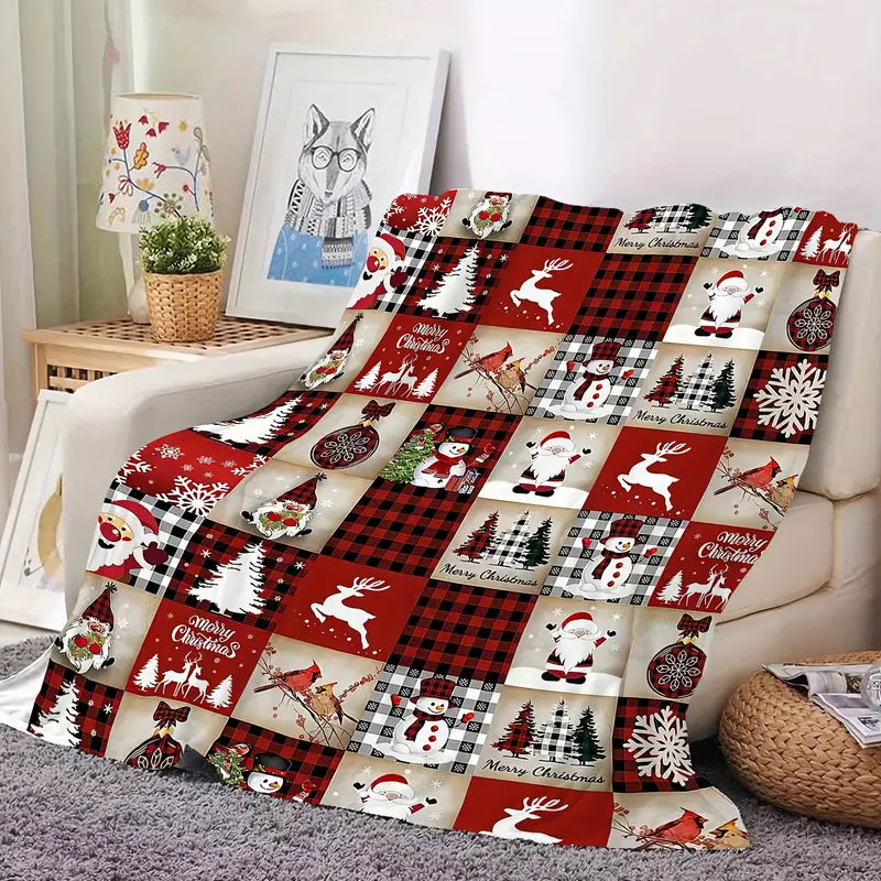 🔥Last Day 69% OFF - Merry Christmas 3D Printed Flannel Pumpkin Plaid Blanket