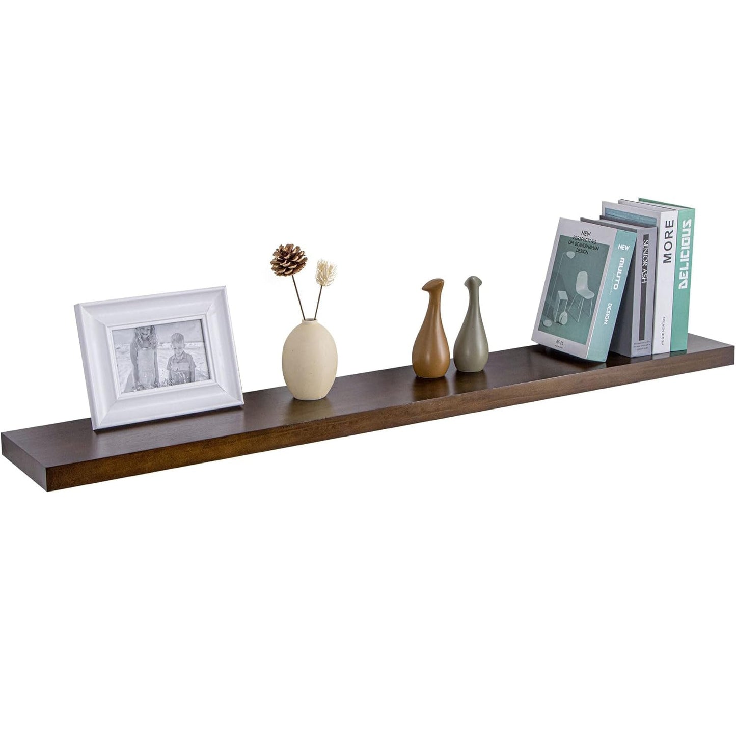 America 8 Inch Deep Rustic Solid Pine Wood Floating Shelves for Storage