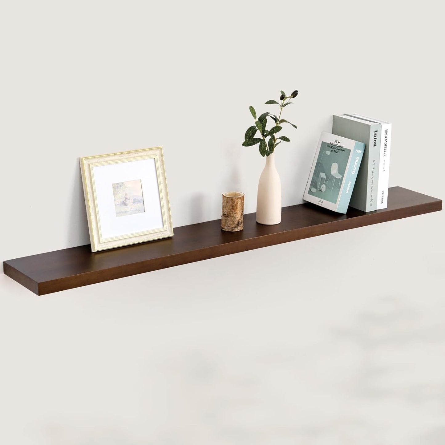 America 8 Inch Deep Rustic Solid Pine Wood Floating Shelves for Storage