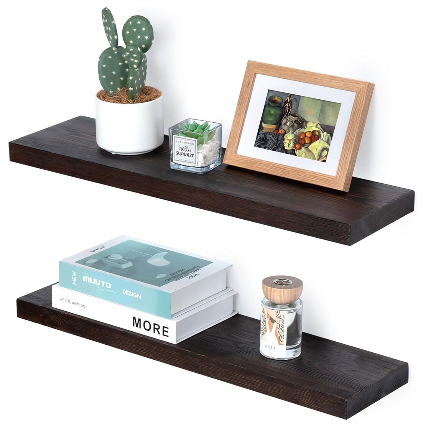 America 6.7" Deep Natural Wood Floating Shelves