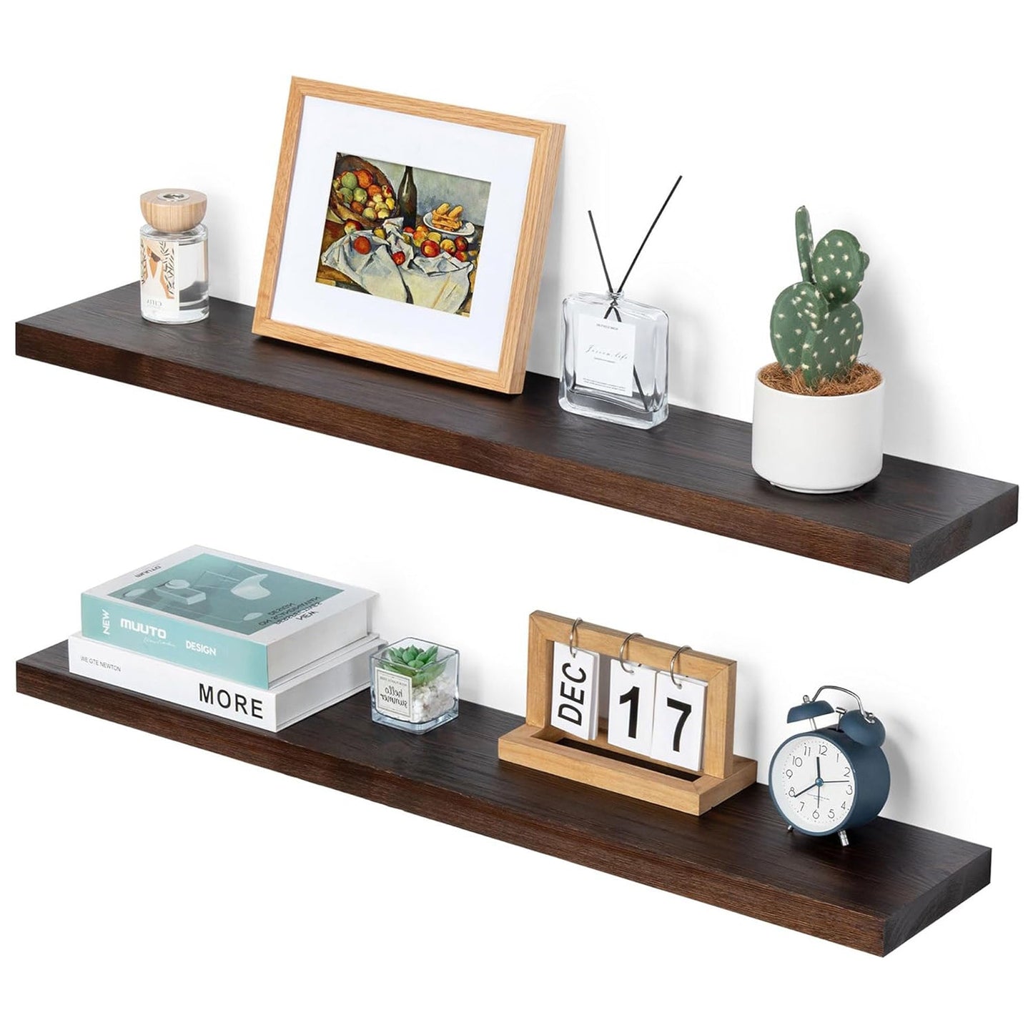 America 6.7" Deep Natural Wood Floating Shelves