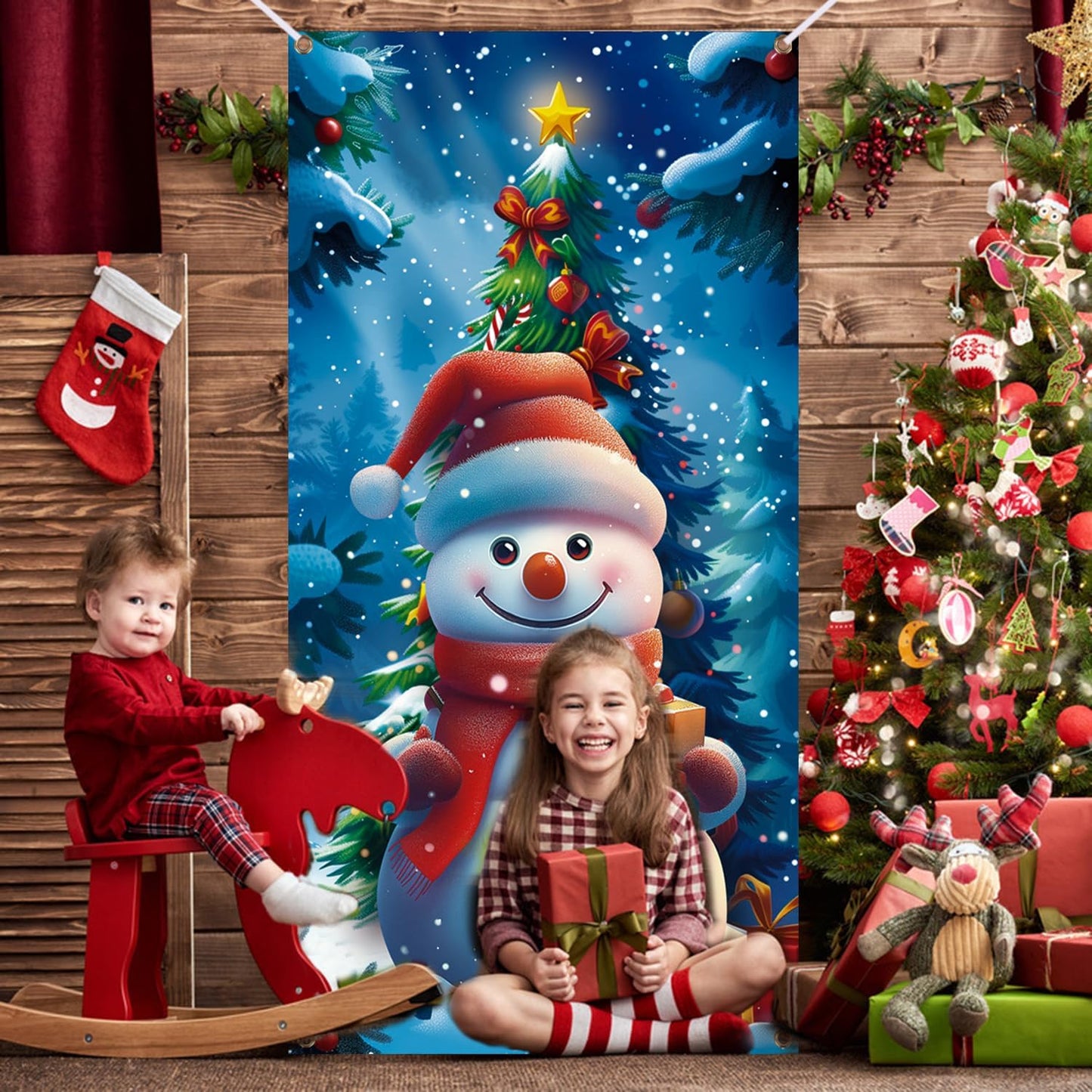 Last Day 69% OFF - Christmas Decorations Door Cover Outdoor Yard Front Porch Santa Hanging Banners Couplet