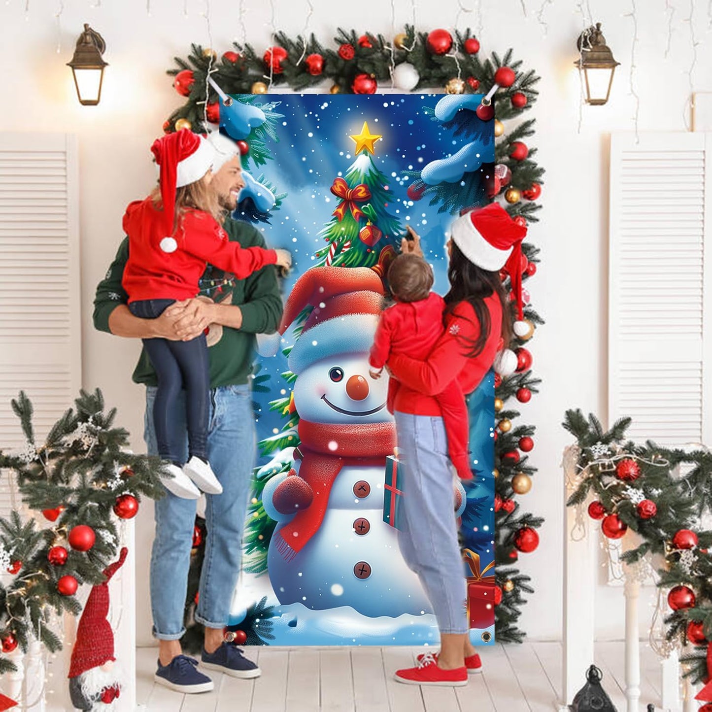 Last Day 69% OFF - Christmas Decorations Door Cover Outdoor Yard Front Porch Santa Hanging Banners Couplet