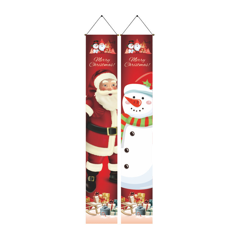 Last Day 69% OFF - Christmas Decorations Door Cover Outdoor Yard Front Porch Santa Hanging Banners Couplet