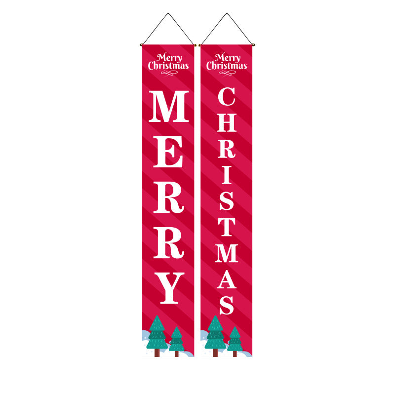 Last Day 69% OFF - Christmas Decorations Door Cover Outdoor Yard Front Porch Santa Hanging Banners Couplet