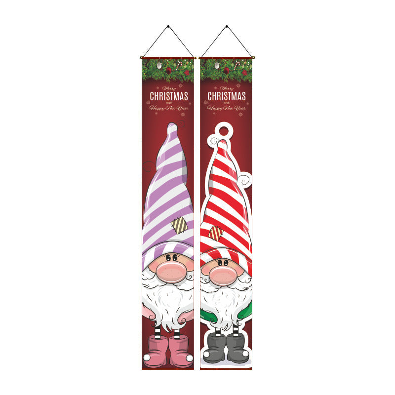 Last Day 69% OFF - Christmas Decorations Door Cover Outdoor Yard Front Porch Santa Hanging Banners Couplet