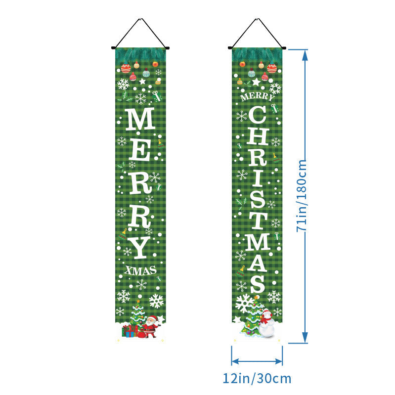 Last Day 69% OFF - Christmas Decorations Door Cover Outdoor Yard Front Porch Santa Hanging Banners Couplet