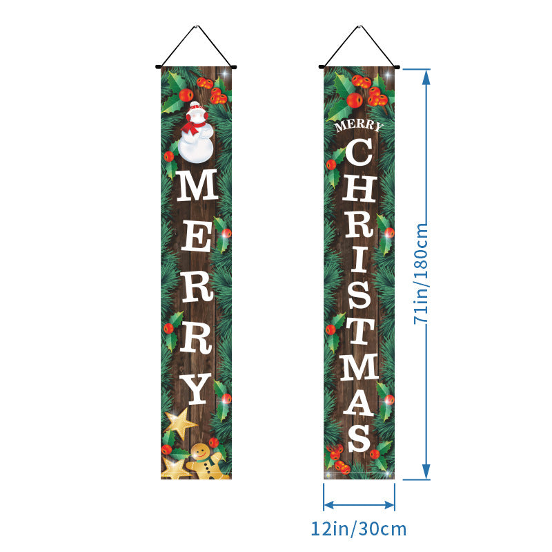 Last Day 69% OFF - Christmas Decorations Door Cover Outdoor Yard Front Porch Santa Hanging Banners Couplet