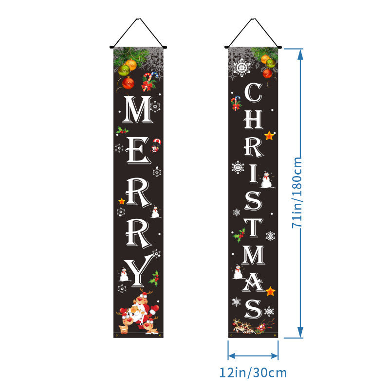 Last Day 69% OFF - Christmas Decorations Door Cover Outdoor Yard Front Porch Santa Hanging Banners Couplet