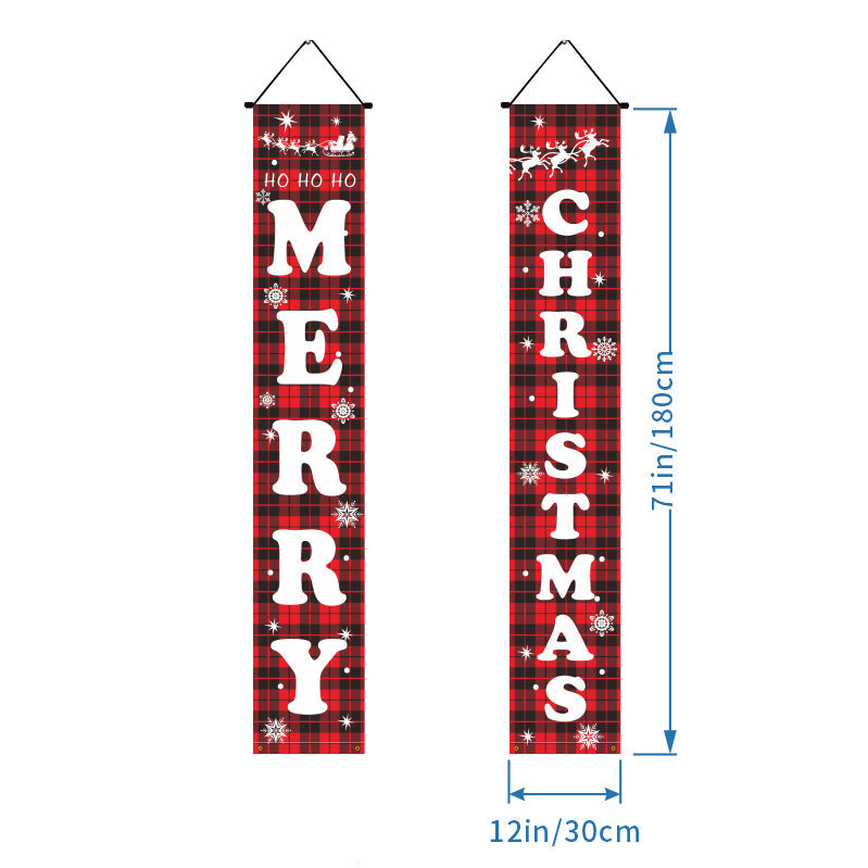 Last Day 69% OFF - Christmas Decorations Door Cover Outdoor Yard Front Porch Santa Hanging Banners Couplet