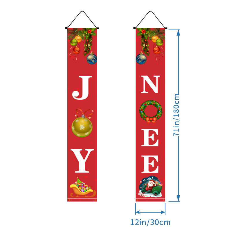 Last Day 69% OFF - Christmas Decorations Door Cover Outdoor Yard Front Porch Santa Hanging Banners Couplet