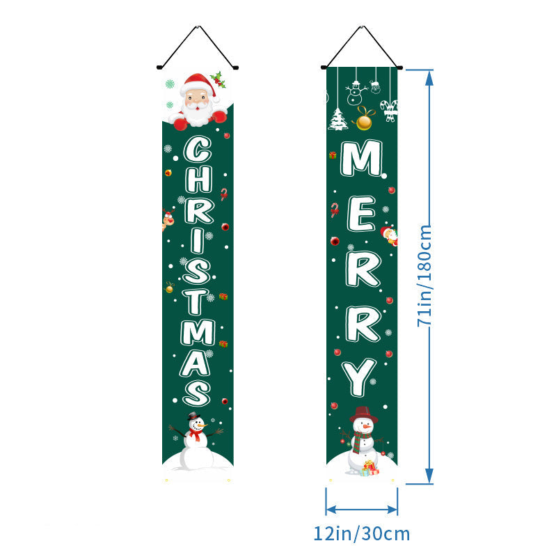 Last Day 69% OFF - Christmas Decorations Door Cover Outdoor Yard Front Porch Santa Hanging Banners Couplet