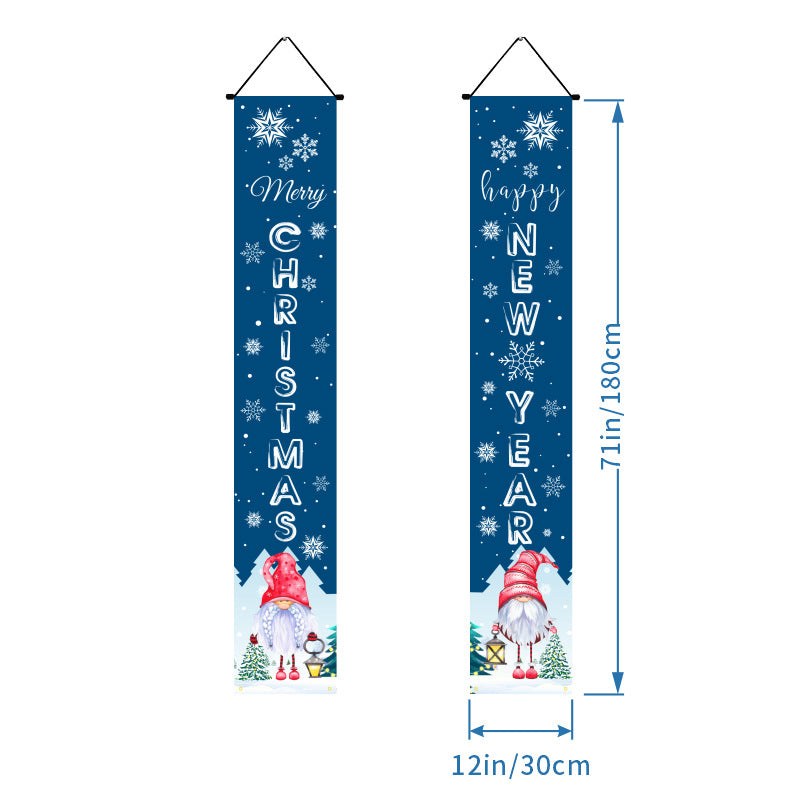 Last Day 69% OFF - Christmas Decorations Door Cover Outdoor Yard Front Porch Santa Hanging Banners Couplet