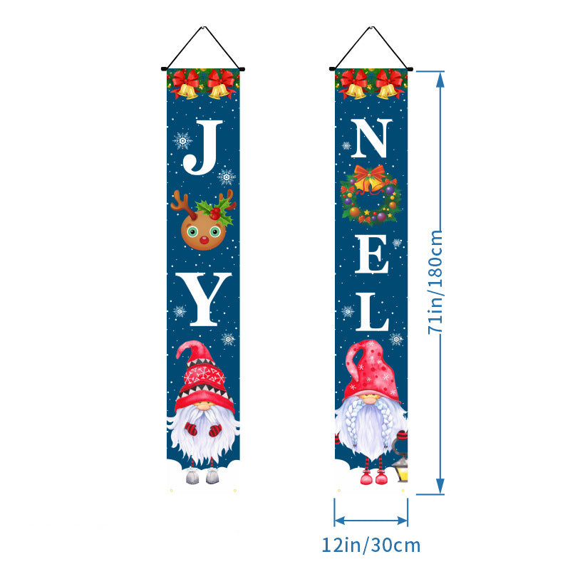 Last Day 69% OFF - Christmas Decorations Door Cover Outdoor Yard Front Porch Santa Hanging Banners Couplet