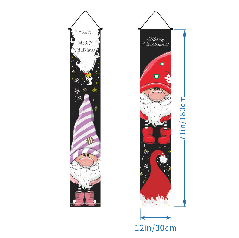 Last Day 69% OFF - Christmas Decorations Door Cover Outdoor Yard Front Porch Santa Hanging Banners Couplet