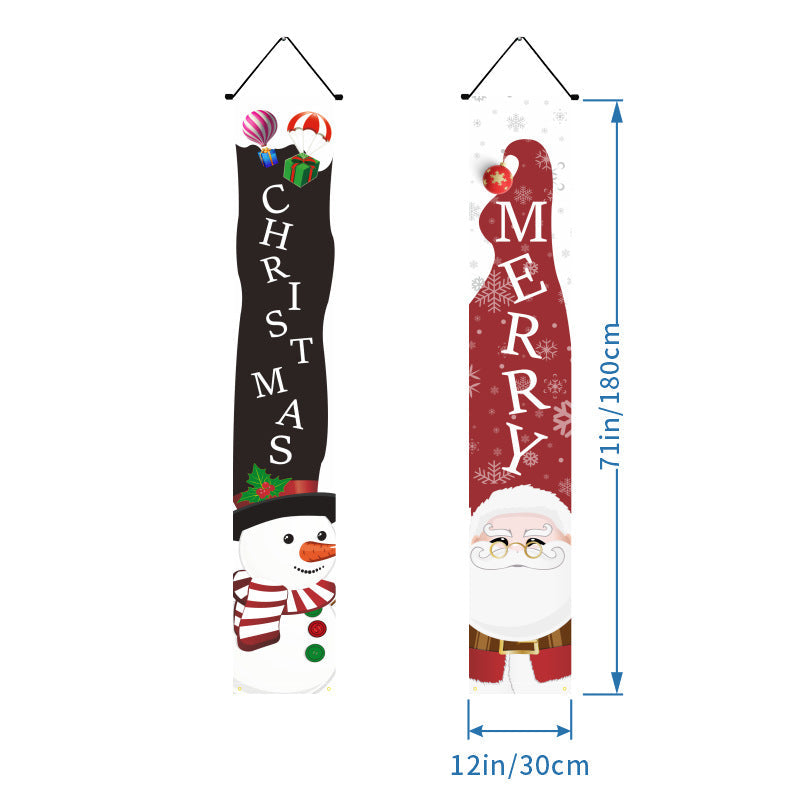 Last Day 69% OFF - Christmas Decorations Door Cover Outdoor Yard Front Porch Santa Hanging Banners Couplet