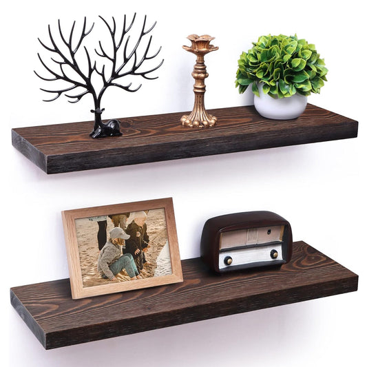 America 7.7 Inch Deep Solid Wood Floating Shelves