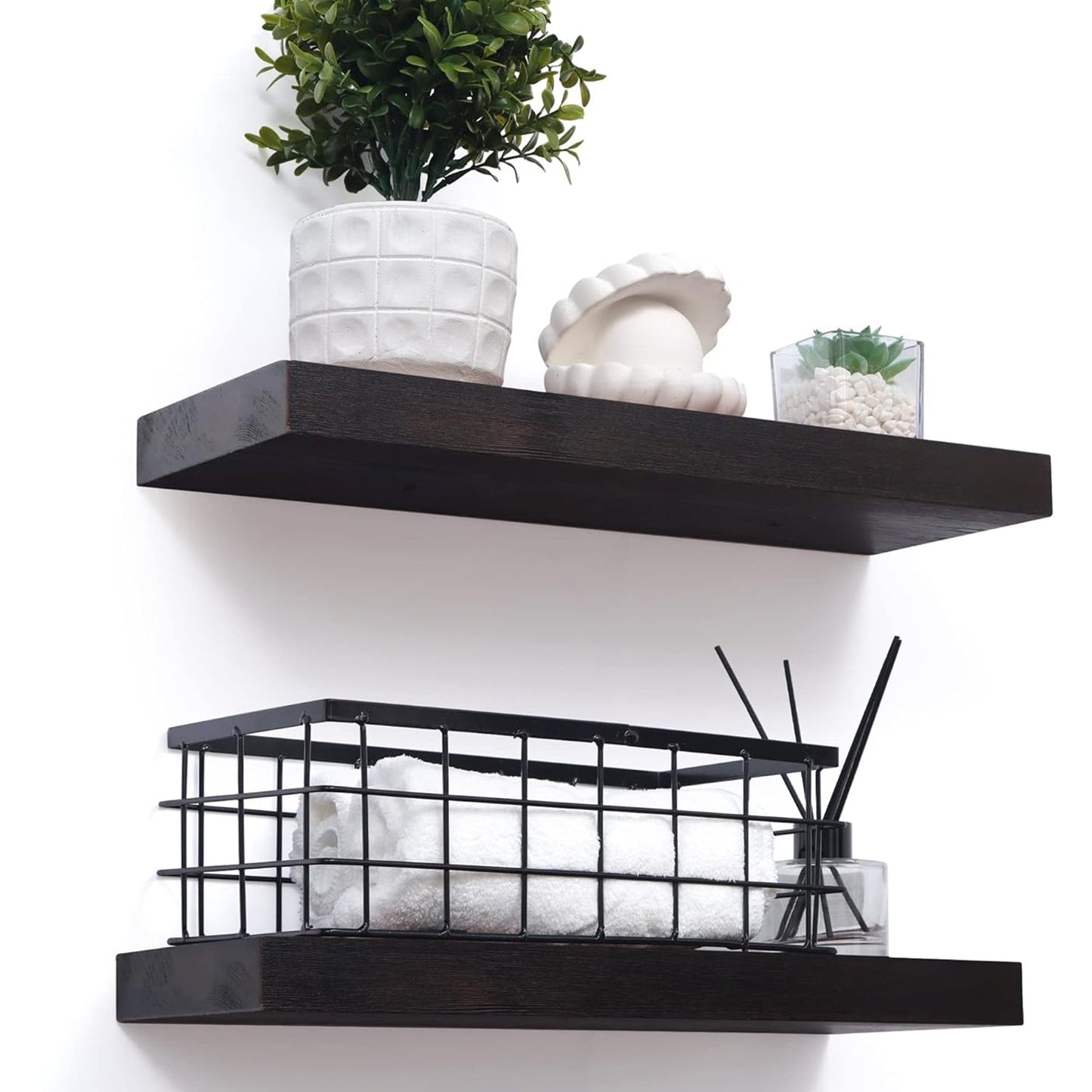 America 6.7" Deep Natural Wood Floating Shelves