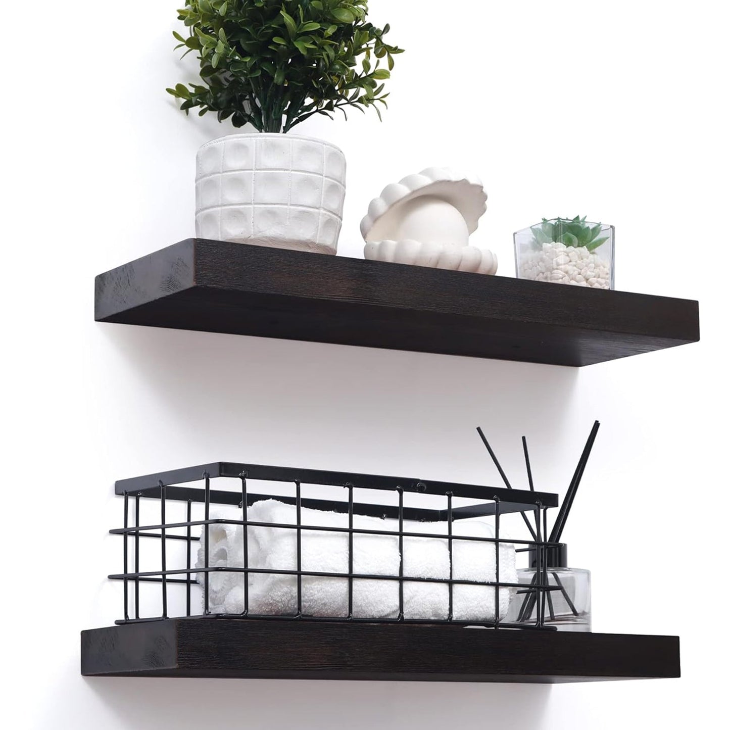 America 6.7" Deep Natural Wood Floating Shelves