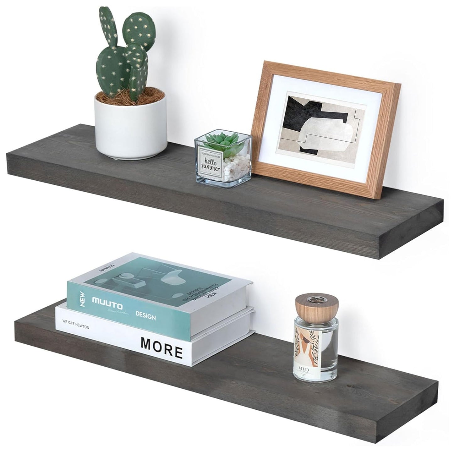 America 6.7" Deep Natural Wood Floating Shelves