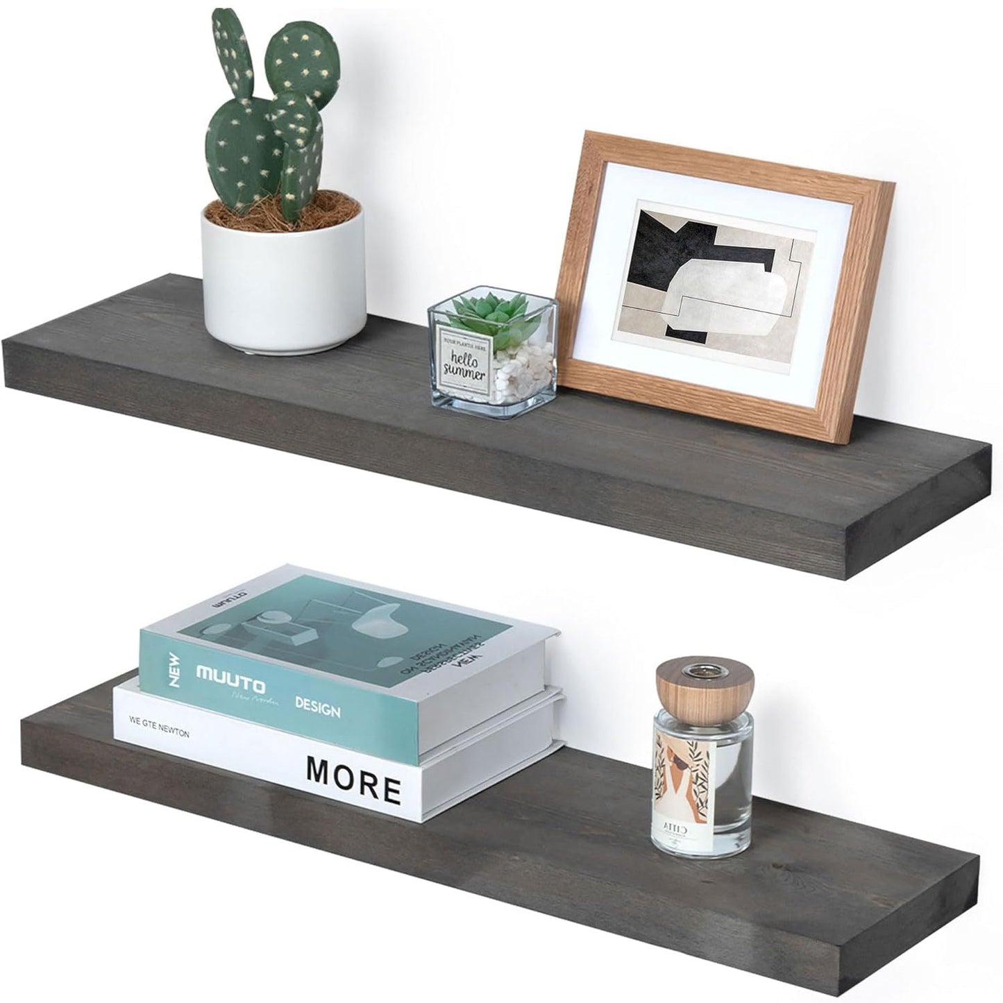 America 6.7" Deep Natural Wood Floating Shelves