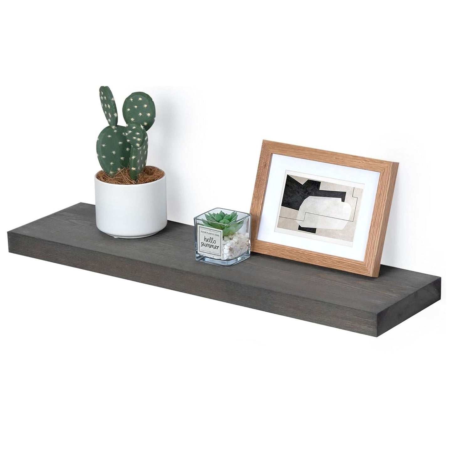 America 6.7" Deep Natural Wood Floating Shelves