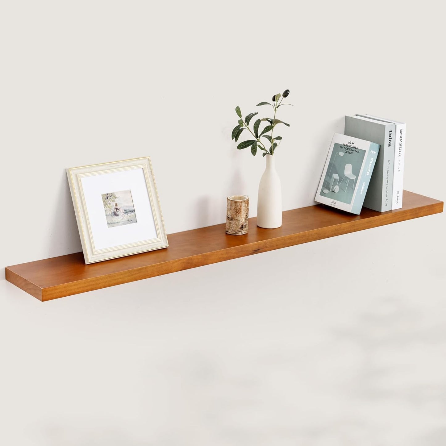 America 8 Inch Deep Rustic Solid Pine Wood Floating Shelves for Storage