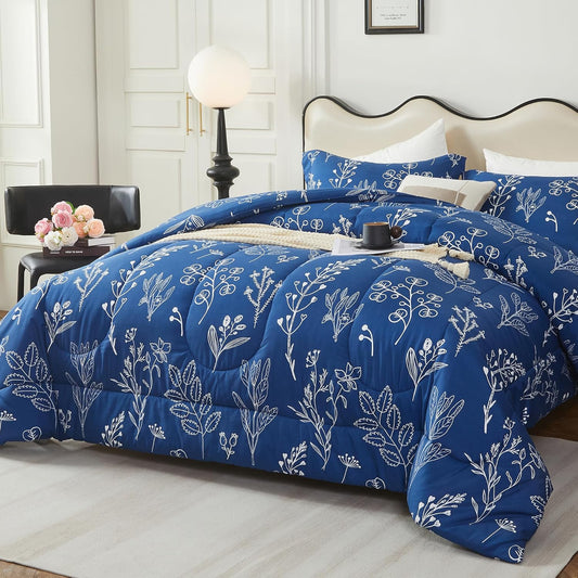 Bedmoon® 2024 Winter 3-piece Flower Printed Comforter Set