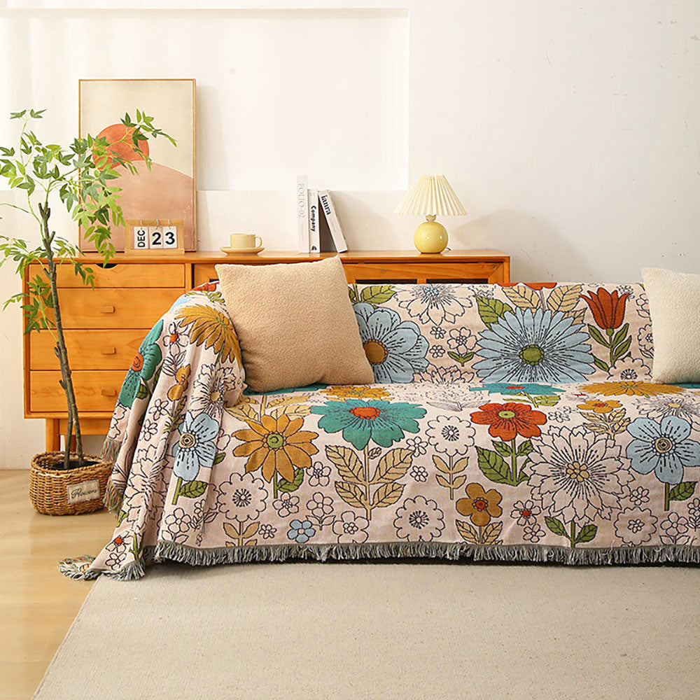 American Country Flowers Sofa Cover Home Decor Tapestry Camping Blanket