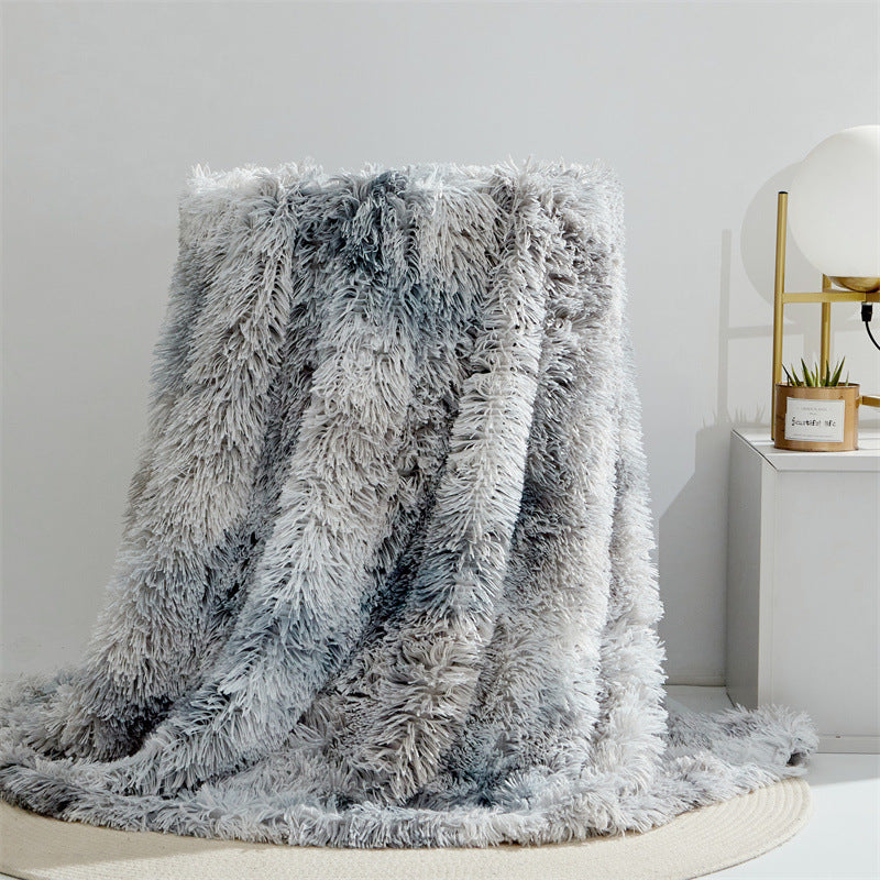 🔥Last Day 69% OFF - 2024 Fall/Winter Faux Fur Fluffy Rainbow Tie-Dye Throw Blanket