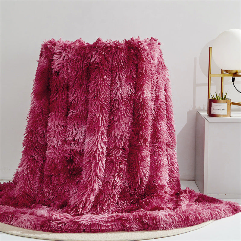 🔥Last Day 69% OFF - 2024 Fall/Winter Faux Fur Fluffy Rainbow Tie-Dye Throw Blanket