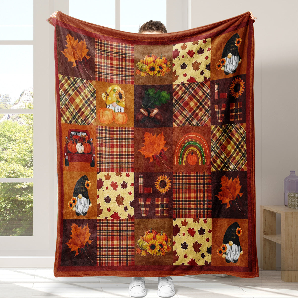 🔥Last Day 69% OFF - Merry Christmas 3D Printed Flannel Pumpkin Plaid Blanket