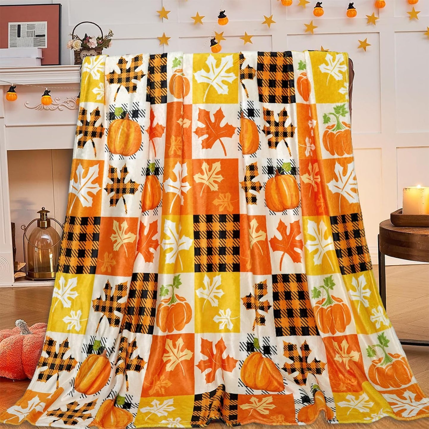 🔥Last Day 69% OFF - Merry Christmas 3D Printed Flannel Pumpkin Plaid Blanket