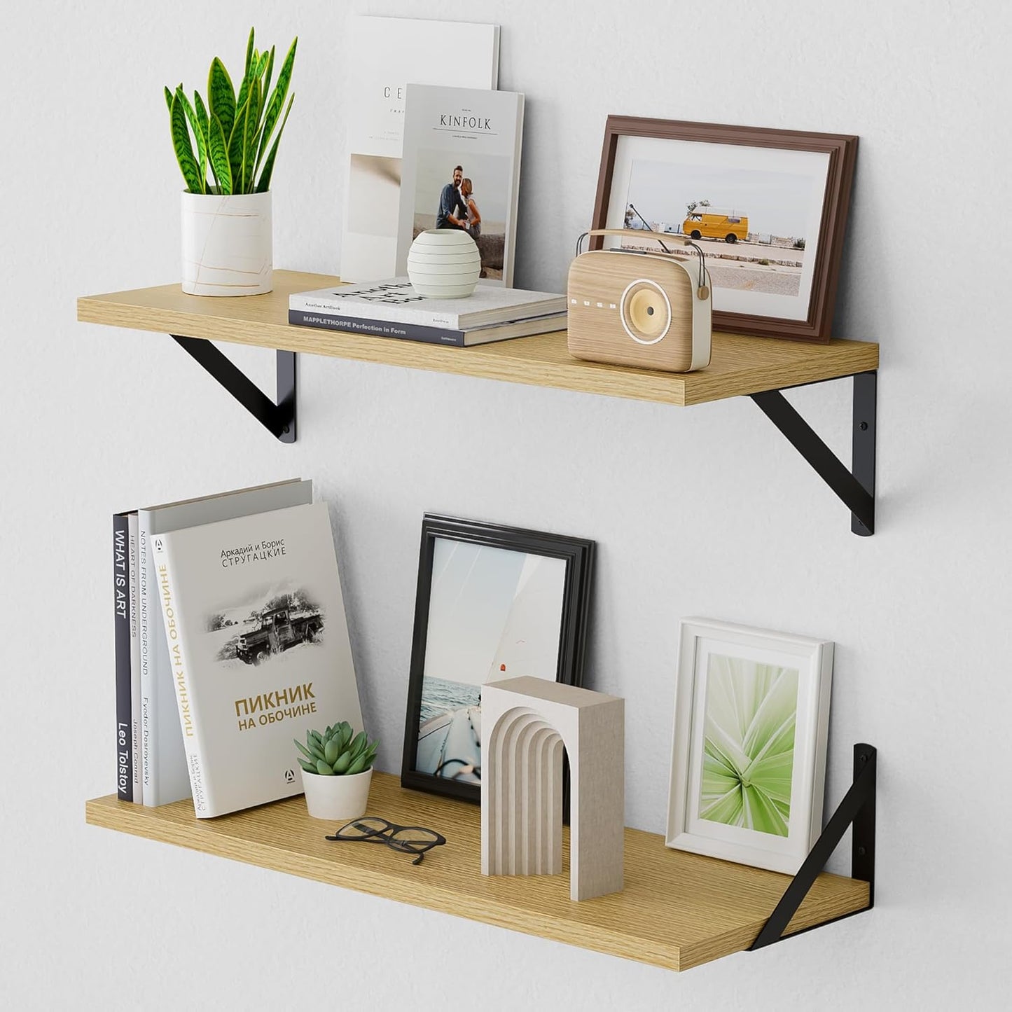 American Pop Style 8 Inch Deep Floating Shelves for Wall Storage