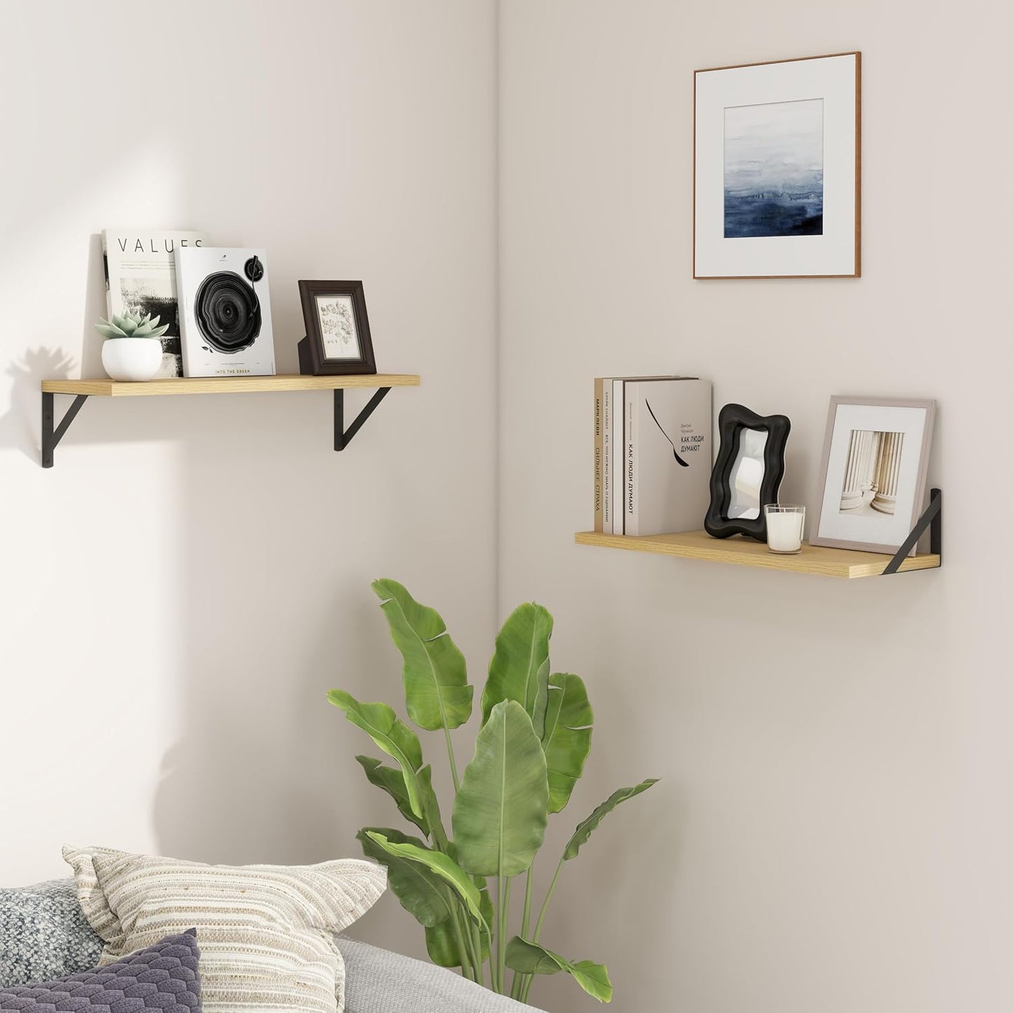 American Pop Style 8 Inch Deep Floating Shelves for Wall Storage