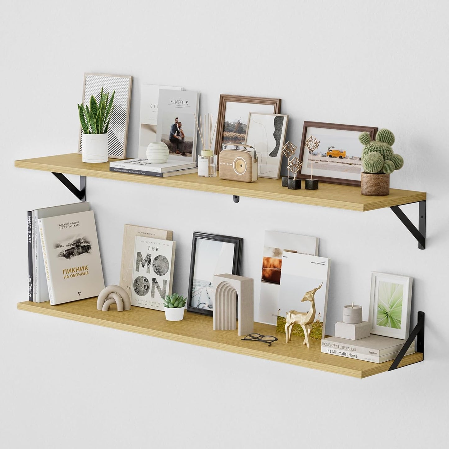 American Pop Style 8 Inch Deep Floating Shelves for Wall Storage