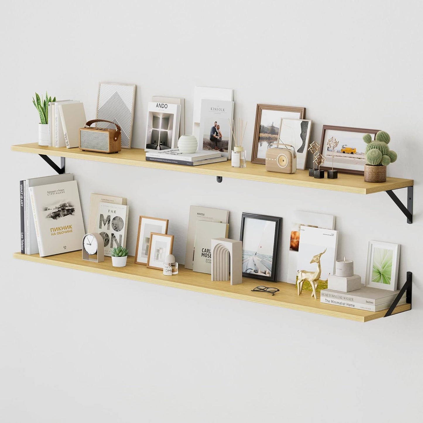 American Pop Style 8 Inch Deep Floating Shelves for Wall Storage