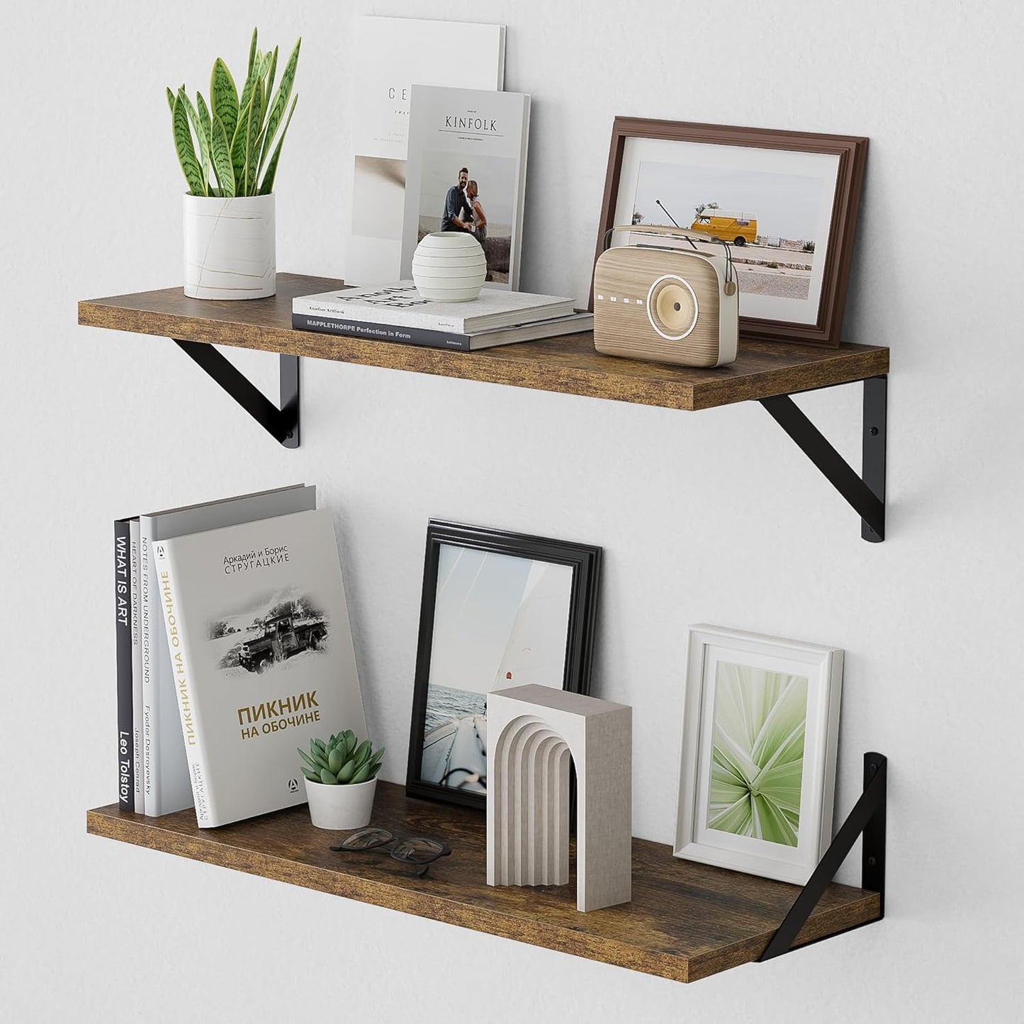 American Pop Style 8 Inch Deep Floating Shelves for Wall Storage