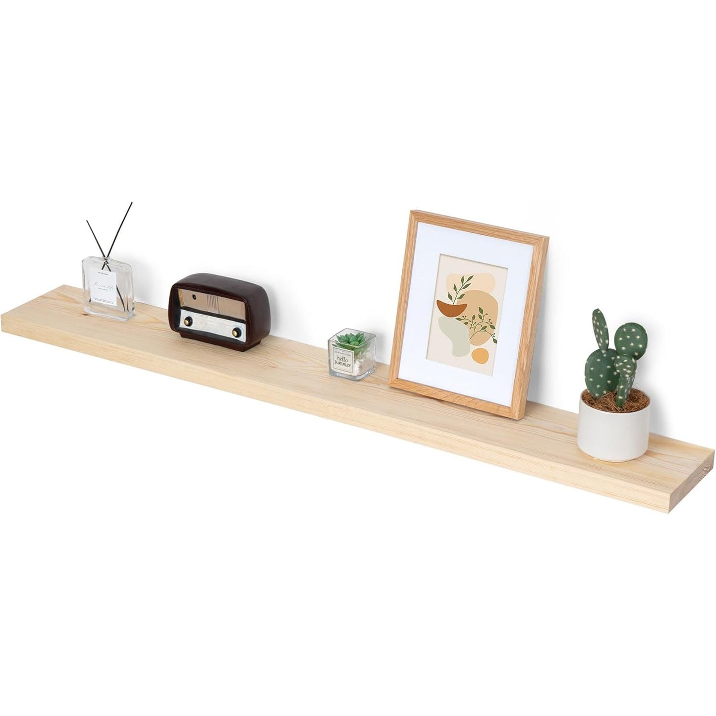 America 6.7" Deep Natural Wood Floating Shelves