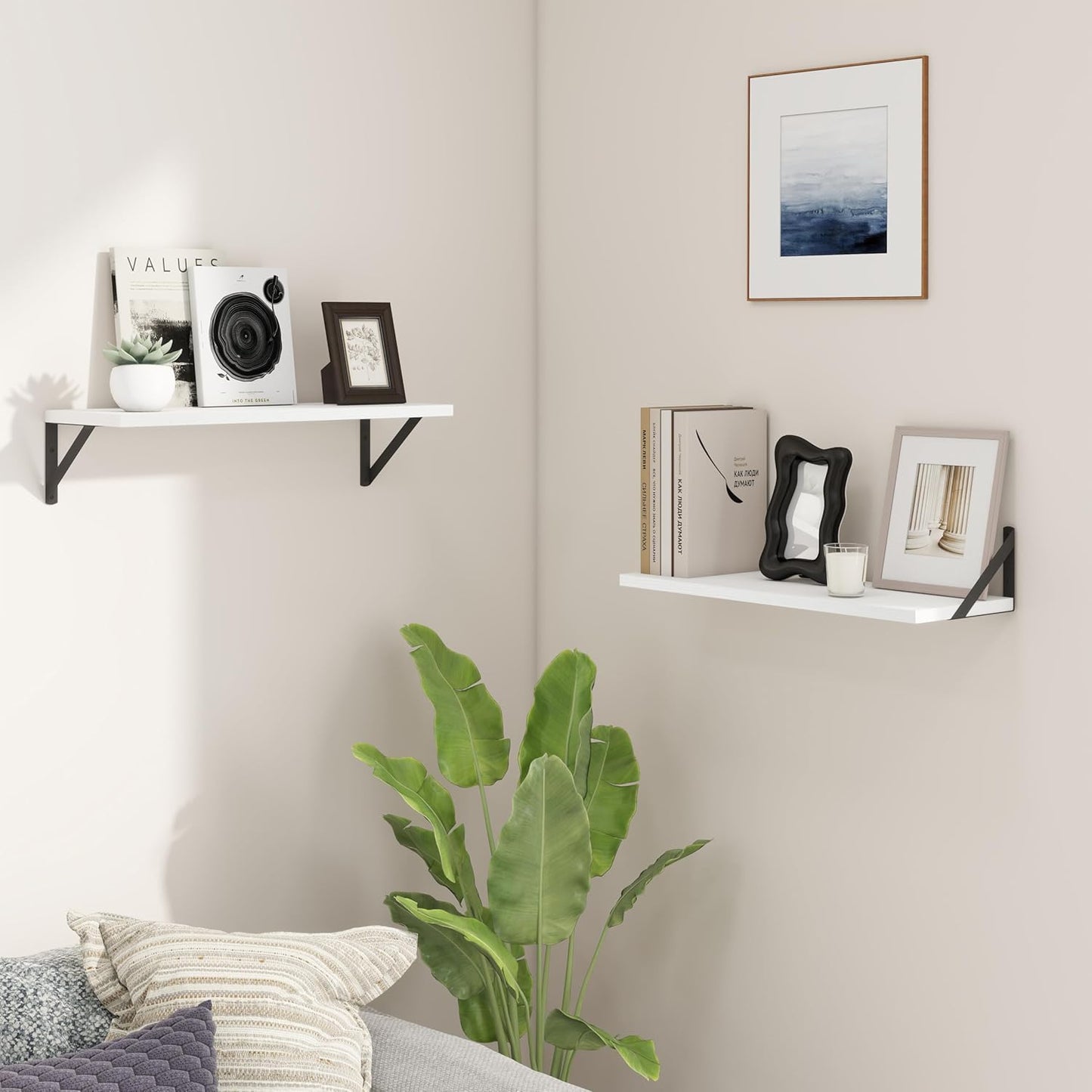 American Pop Style 8 Inch Deep Floating Shelves for Wall Storage