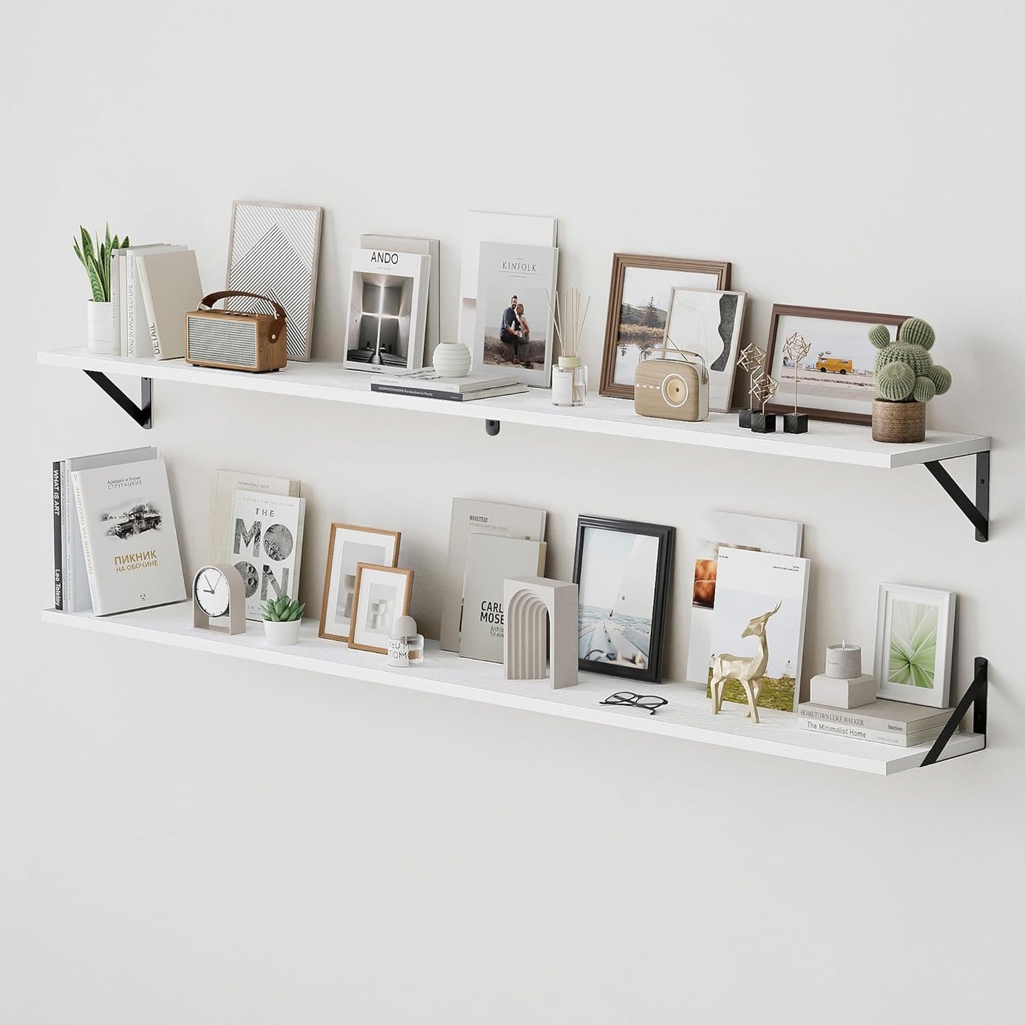 American Pop Style 8 Inch Deep Floating Shelves for Wall Storage